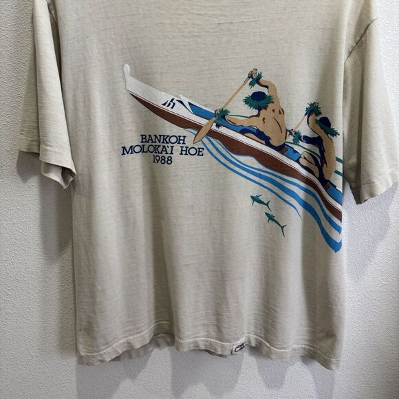 Vtg Crazy Shirts Hawaii Shirt Mens Large Bankoh Molokai 1988 Single Stitch USA - Picture 3 of 16